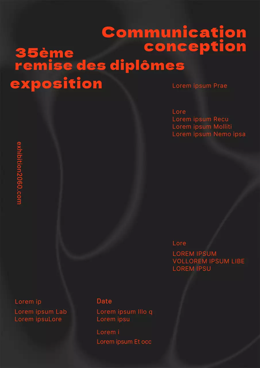 Une exposition simple sur le thème de la remise des diplômes sur fond de marbre noir
