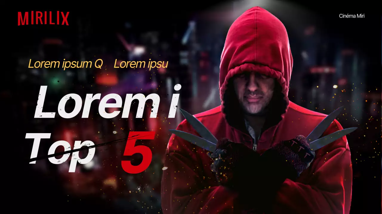 concept de critique de film en noir et rouge