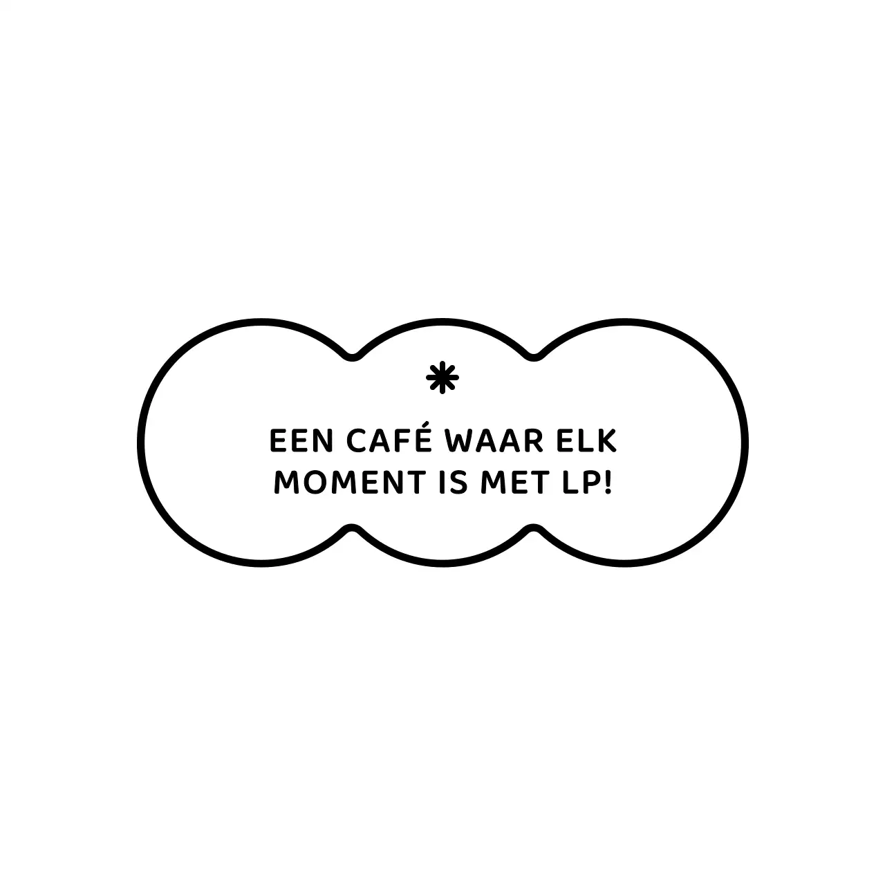Leuke en schone cafe koopwaar in een wolk vorm en tekst combinatie stijl