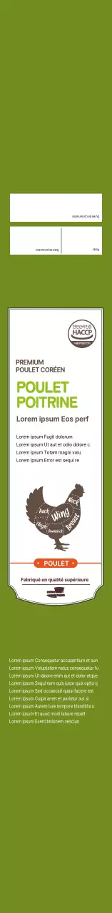 icône verte simple emballage de viande de poitrine de poulet