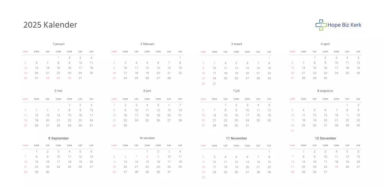 Kerkkalender met warme illustraties