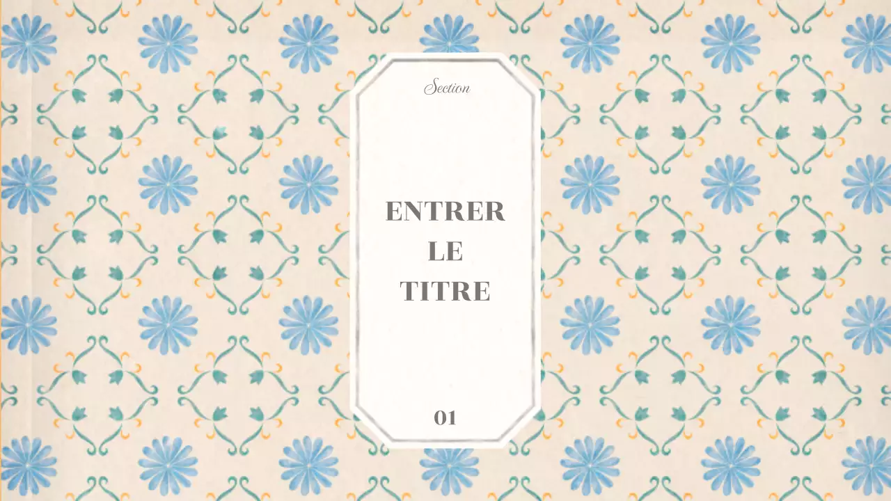 Mise en page conceptuelle émotionnelle de base avec un motif de papier peint vintage en beige et bleu clair