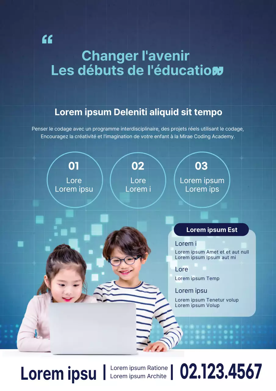 Promouvoir une école de codage propre en mettant l'accent sur les photos bleues