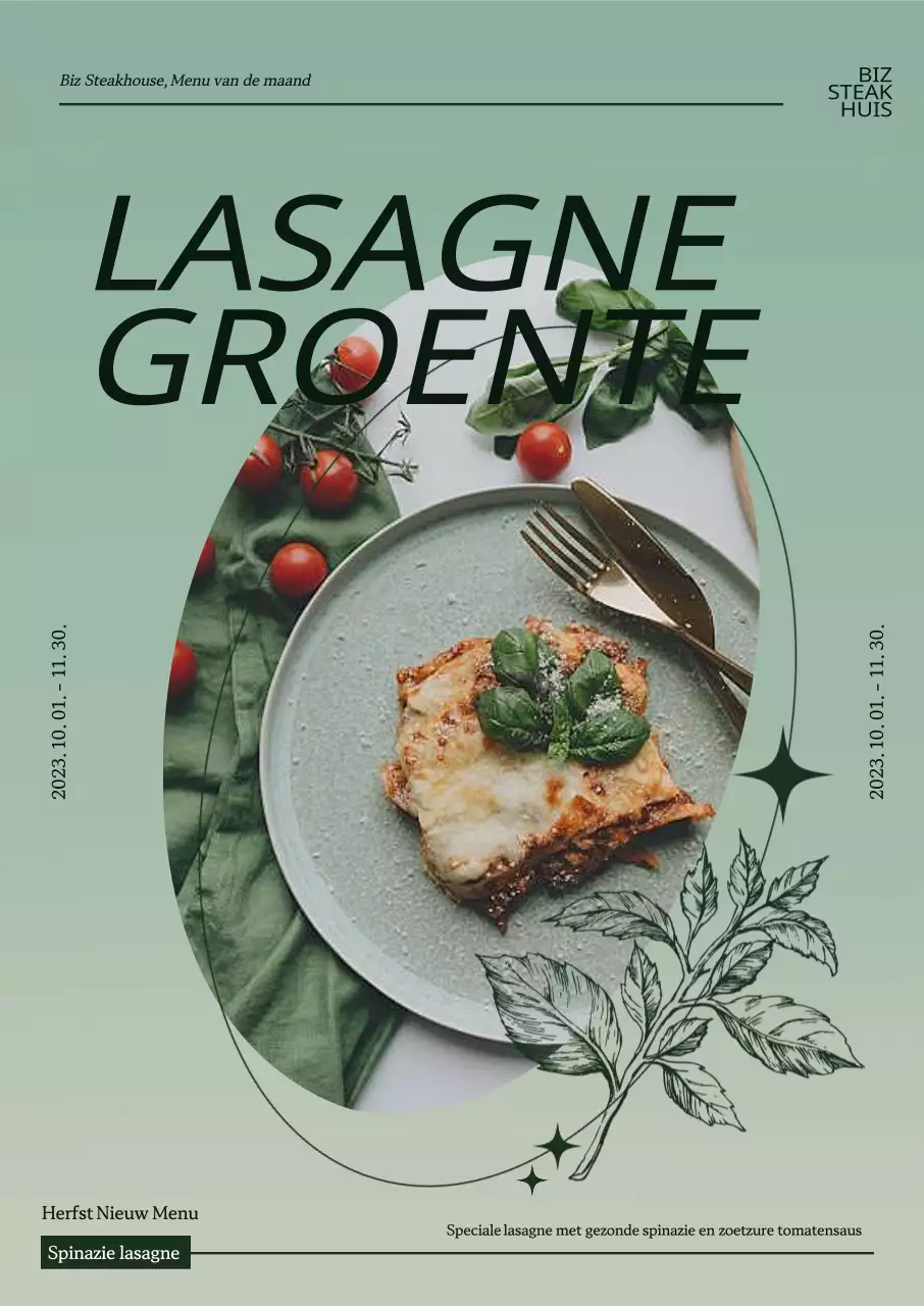 Een groen en weelderig herfstmenu