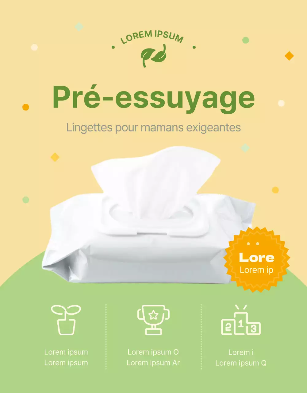 Explication des lingettes simples jaunes et chartreuses