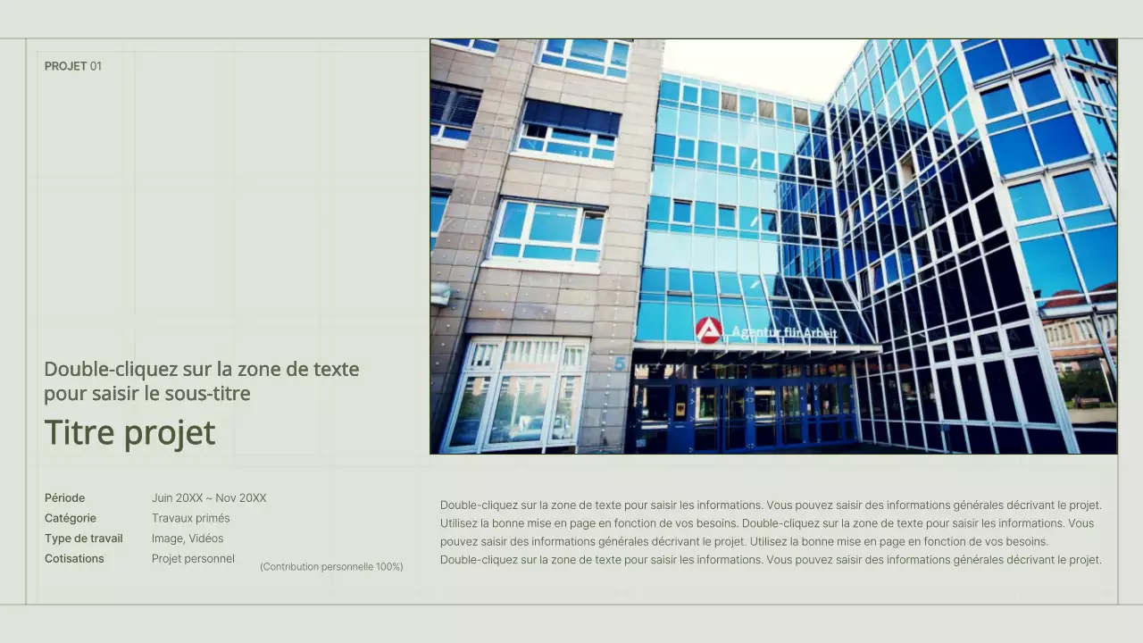 Le portfolio d'un spécialiste du marketing de contenu avec un concept de grille simple et vert