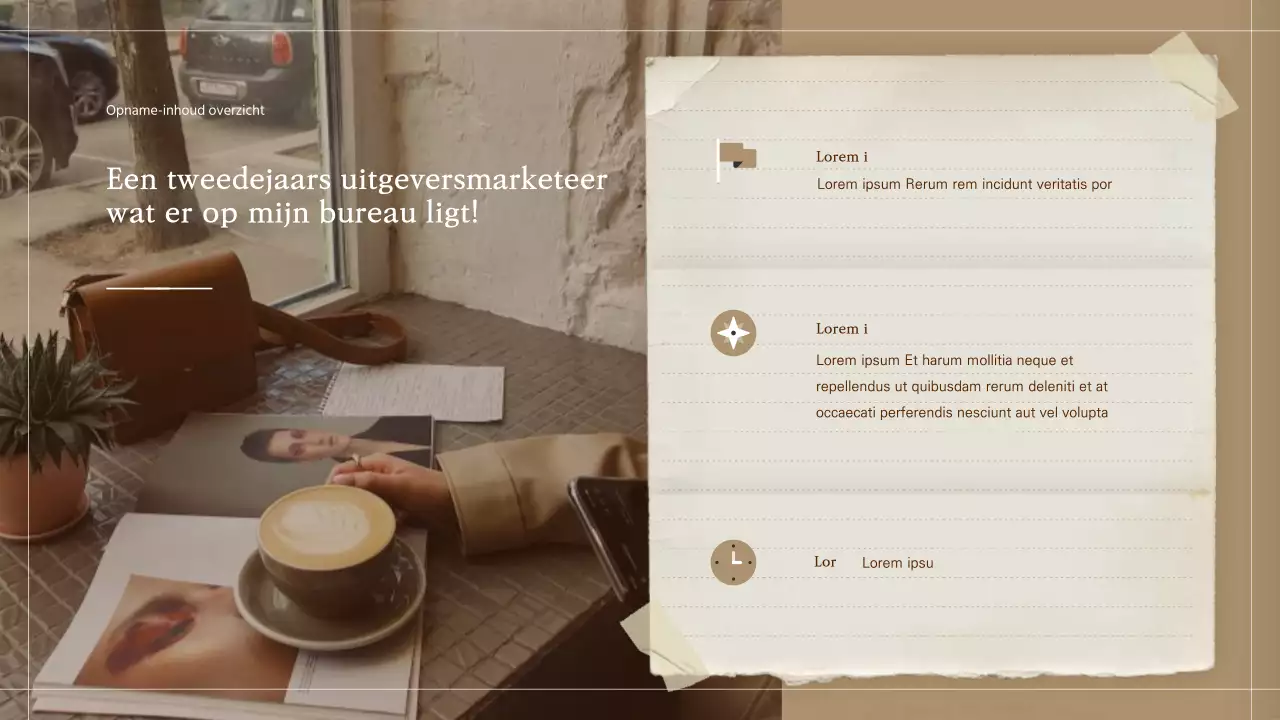 Album Scrapbooking Concept Film Voorstel in Beige Bruin