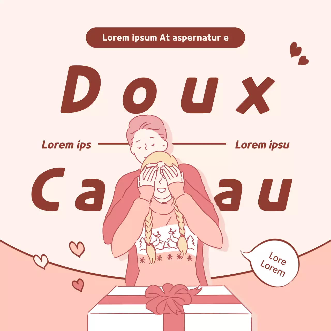 Pink White Day Couples Gift Illustration Concept Event