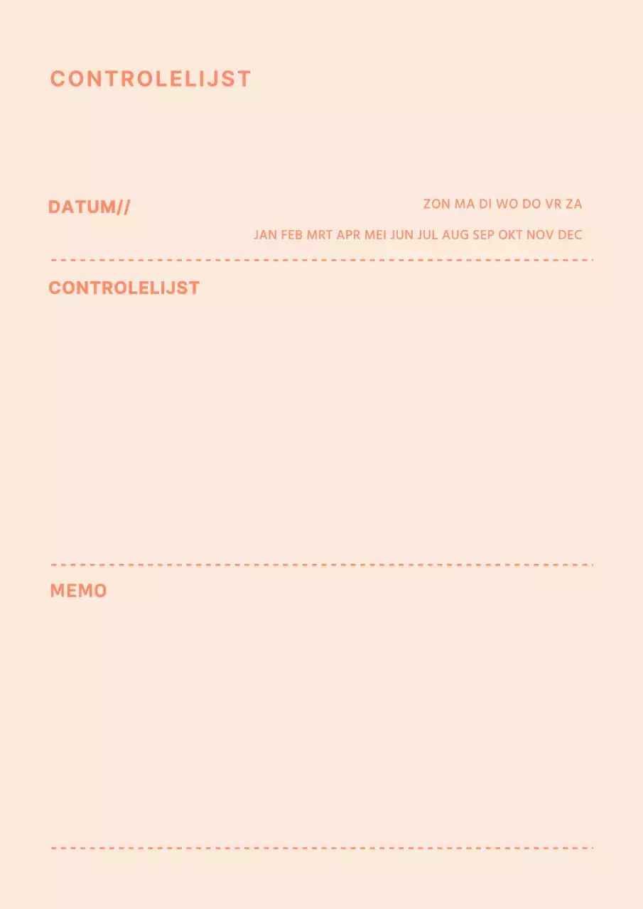 Gestippelde checklist met een oranje minimalistisch concept