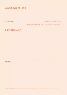 Gestippelde checklist met een oranje minimalistisch concept