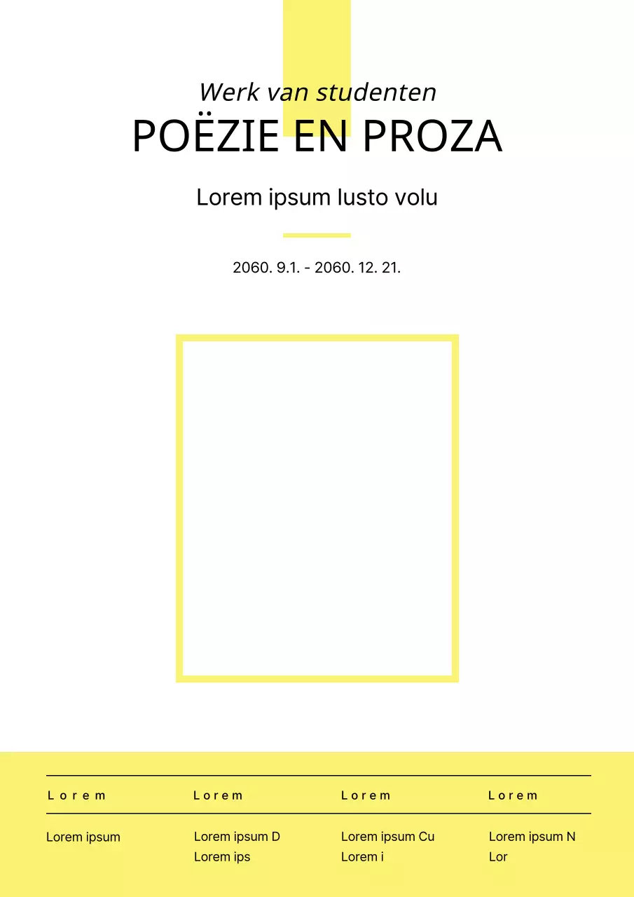 Eenvoudig wit en geel themarapport