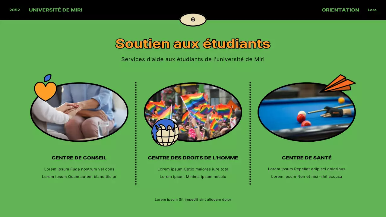 Concept vintage en bleu et orange pour l'orientation des étudiants internationaux