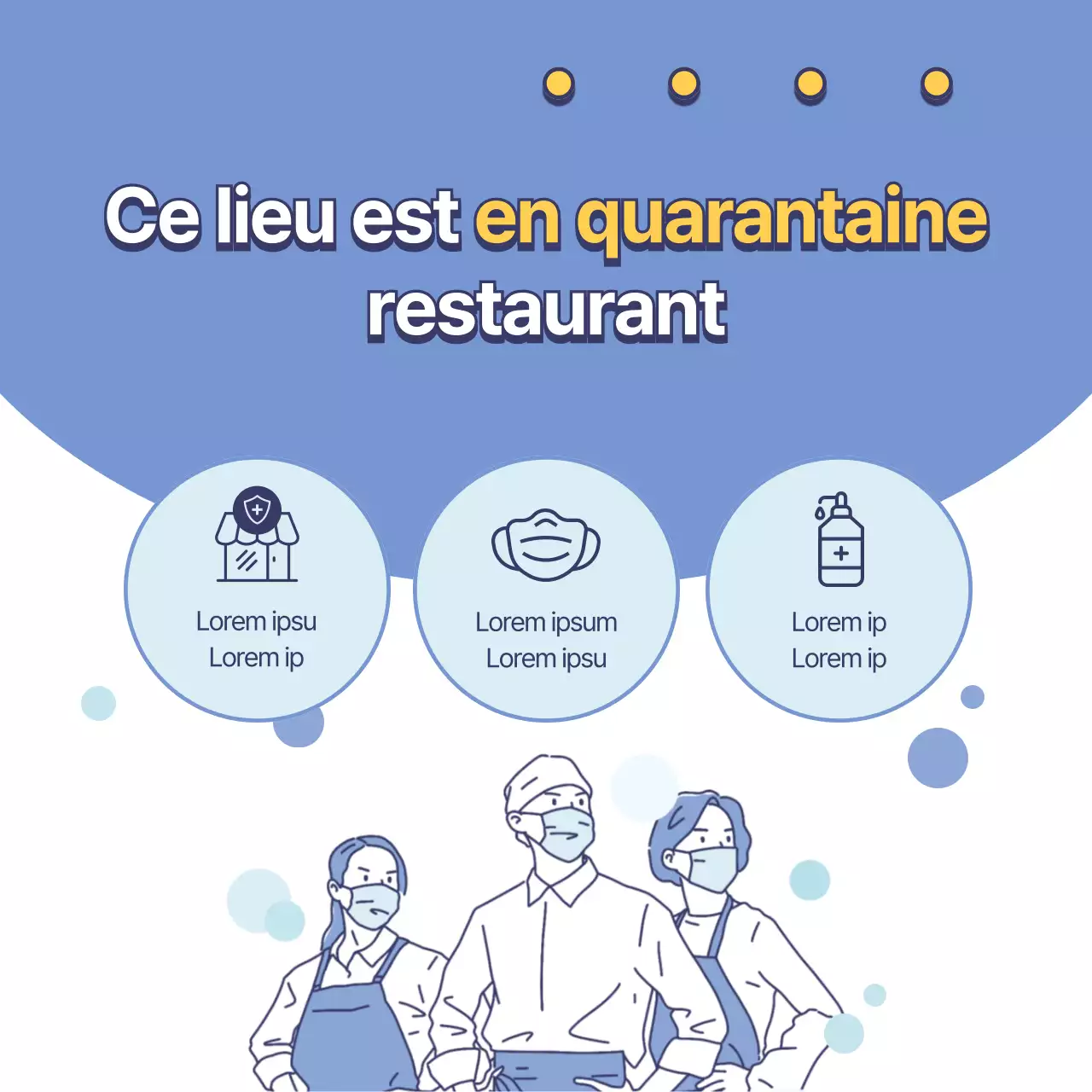 Des carrés de médias sociaux avec un thème bleu sur le thème de la quarantaine