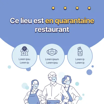 Des carrés de médias sociaux avec un thème bleu sur le thème de la quarantaine