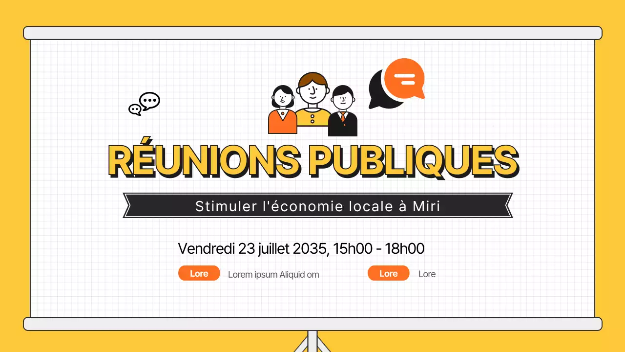 Présentation de la discussion avec illustration orange
