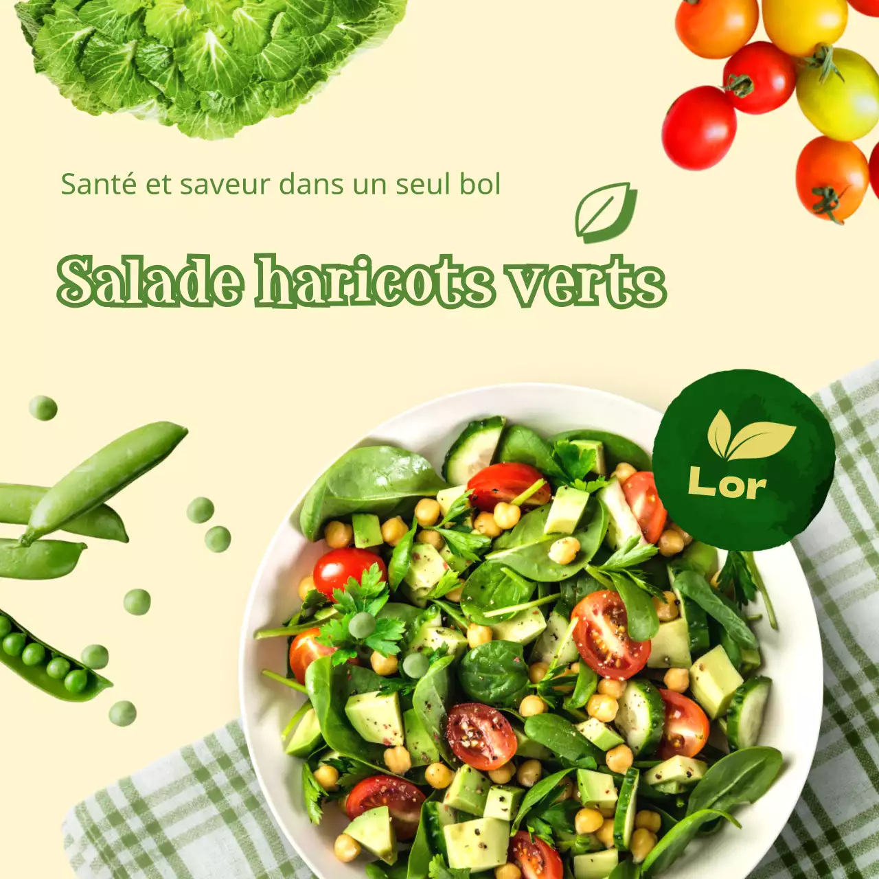 Salades vertes, saines et fraîches Thème végétalien