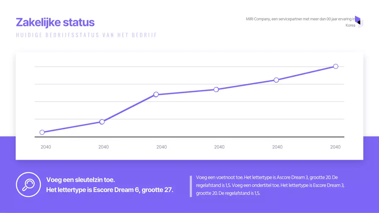Eenvoudige bedrijfspresentatie met paarse tinten