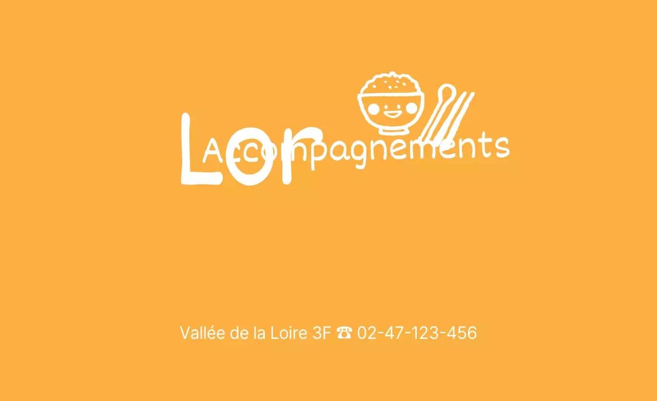 Logo d'un restaurant avec une jolie illustration de riz jaune