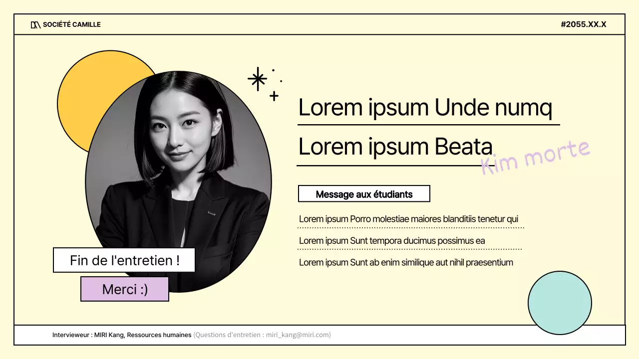 Un entretien d'affaires kitsch en violet et jaune