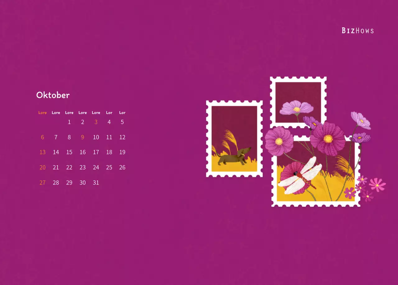 Stempelillustraties met een warm concept