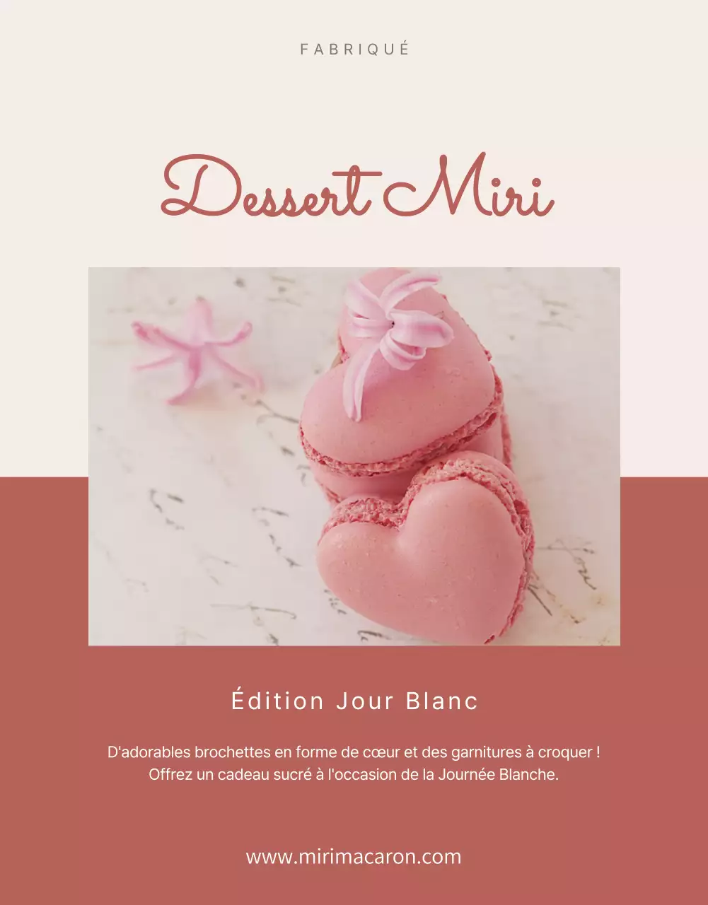 Macarons modernes de la Journée Blanche en rose et beige Product Brief
