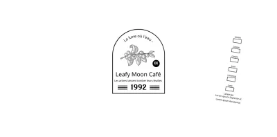 Promouvoir et informer votre café avec un logo épuré en noir et blanc.