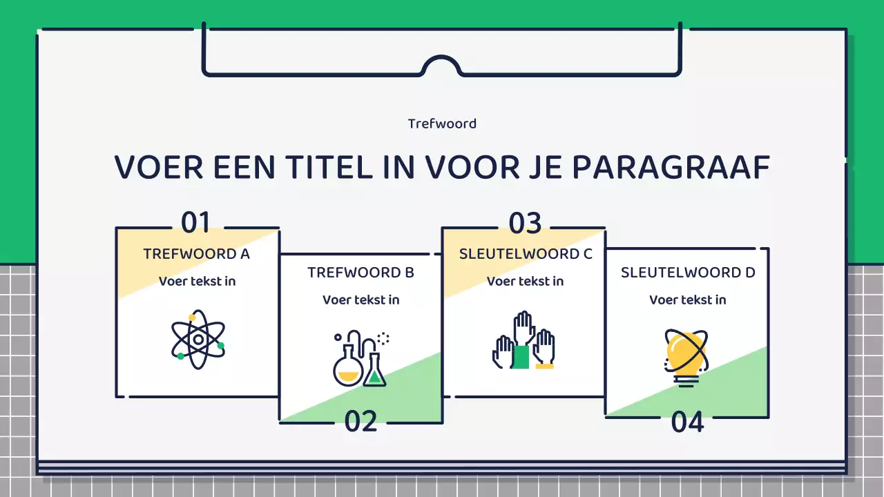 Presentatie over het ontwerpen van schattige basispictogrammen in groen en geel