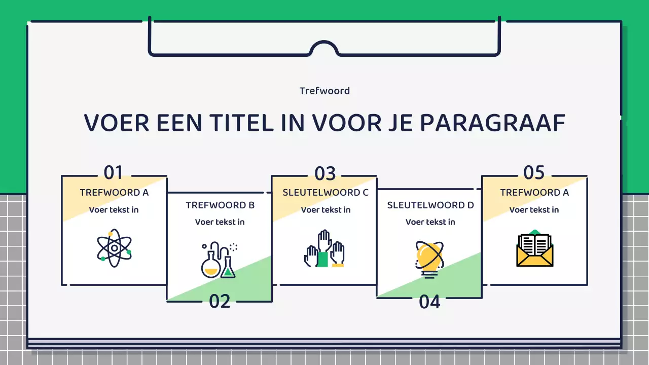 Presentatie over het ontwerpen van schattige basispictogrammen in groen en geel