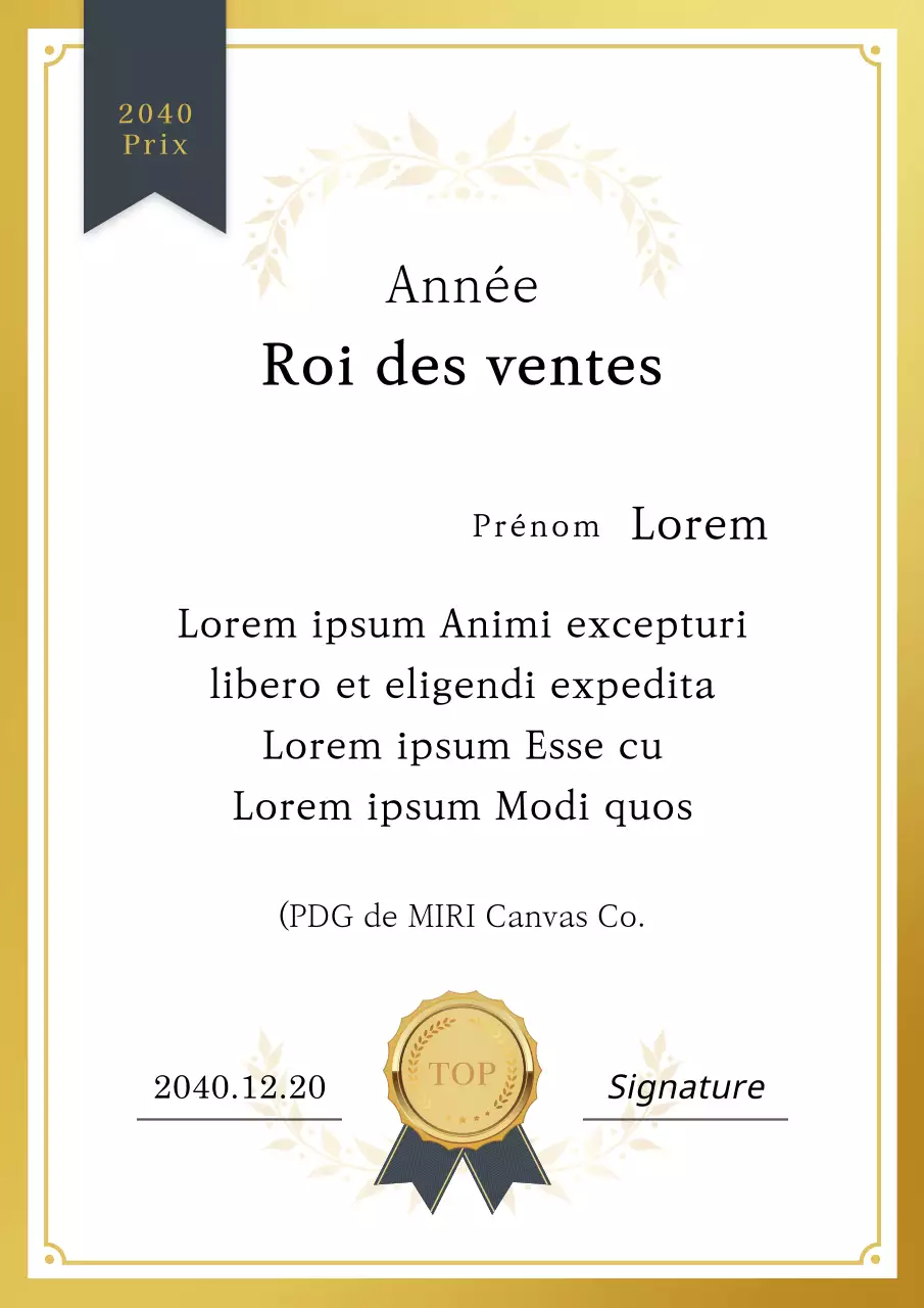 Liste de fin d'année des concepts de base de l'or