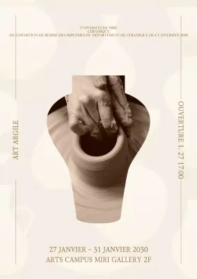 Silhouette de céramique Affiche de l'exposition de remise des diplômes du département de céramique