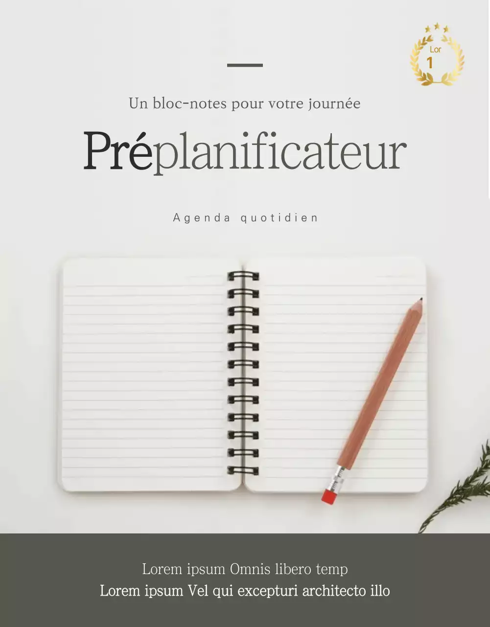 Vendre un planificateur conceptuel simple en gris et blanc