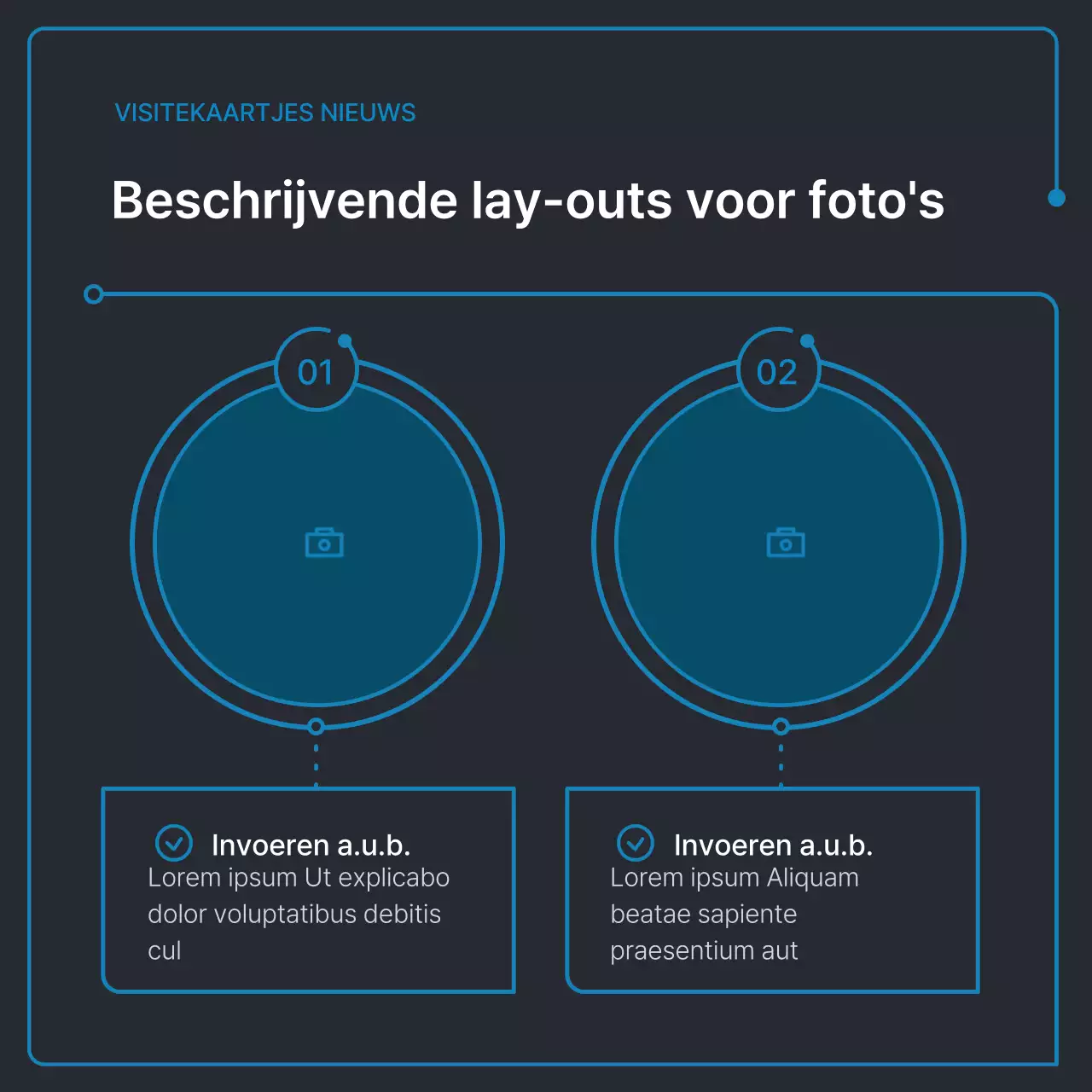 Eenvoudige geometrische vormen in zwart en blauw voor bedrijven