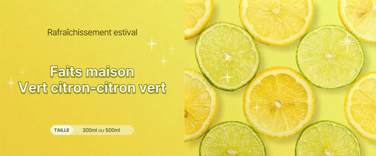 Promouvoir un concept jaune et rafraîchissant pour les jus de fruits faits maison