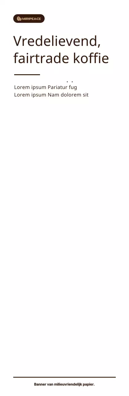 Bruine, eenvoudige tekstinformatie over Fairtrade koffie op het schap