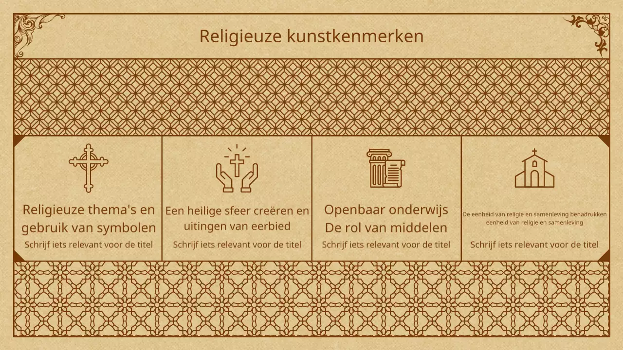 Middeleeuwse kunst in beige en bruin Presentatie