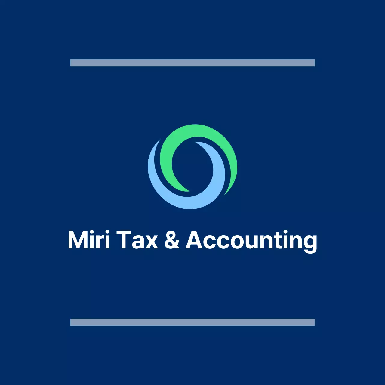 Guirlande de bureau bleu marine avec le logo et le nom du bureau des impôts et de la comptabilité.