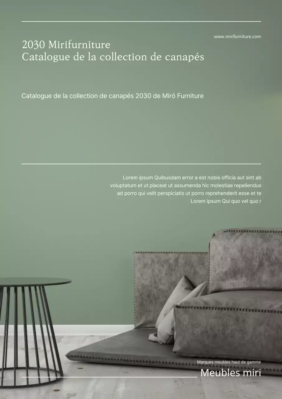 Déclaration de marque pour le mobilier moderne vert et blanc