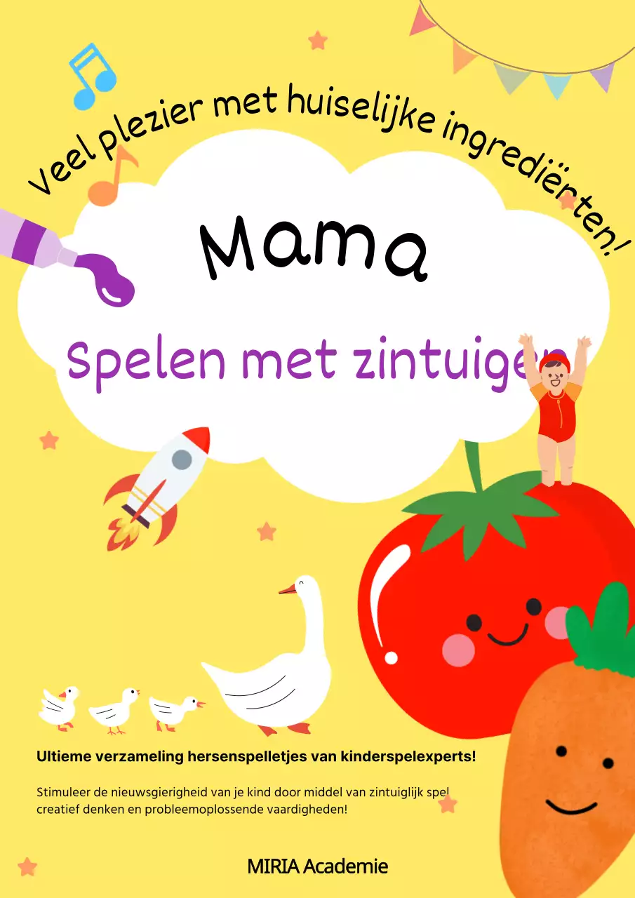 Schattige gele en regenboog kaft voor zintuigenboek voor kinderen