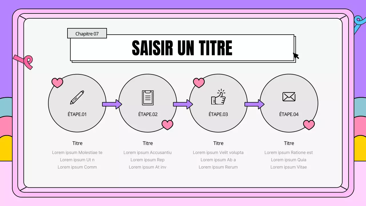 Un plan d'affaires kitsch en rose et violet
