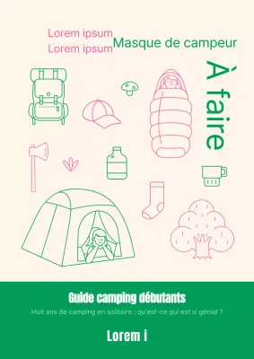 A l'intérieur du guide de camping illustré rose et vert
