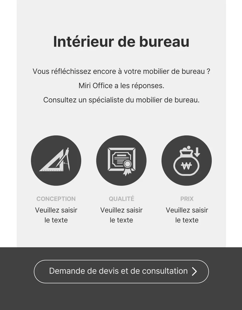 Meubles de bureau de style moderne