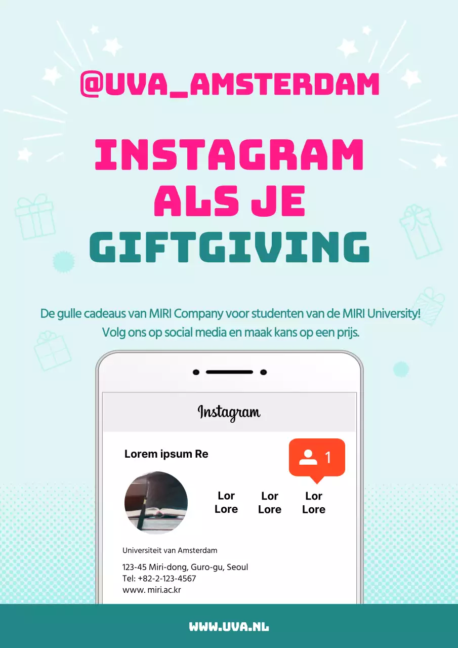 Miri Universiteit Instagram vrienden evenement
