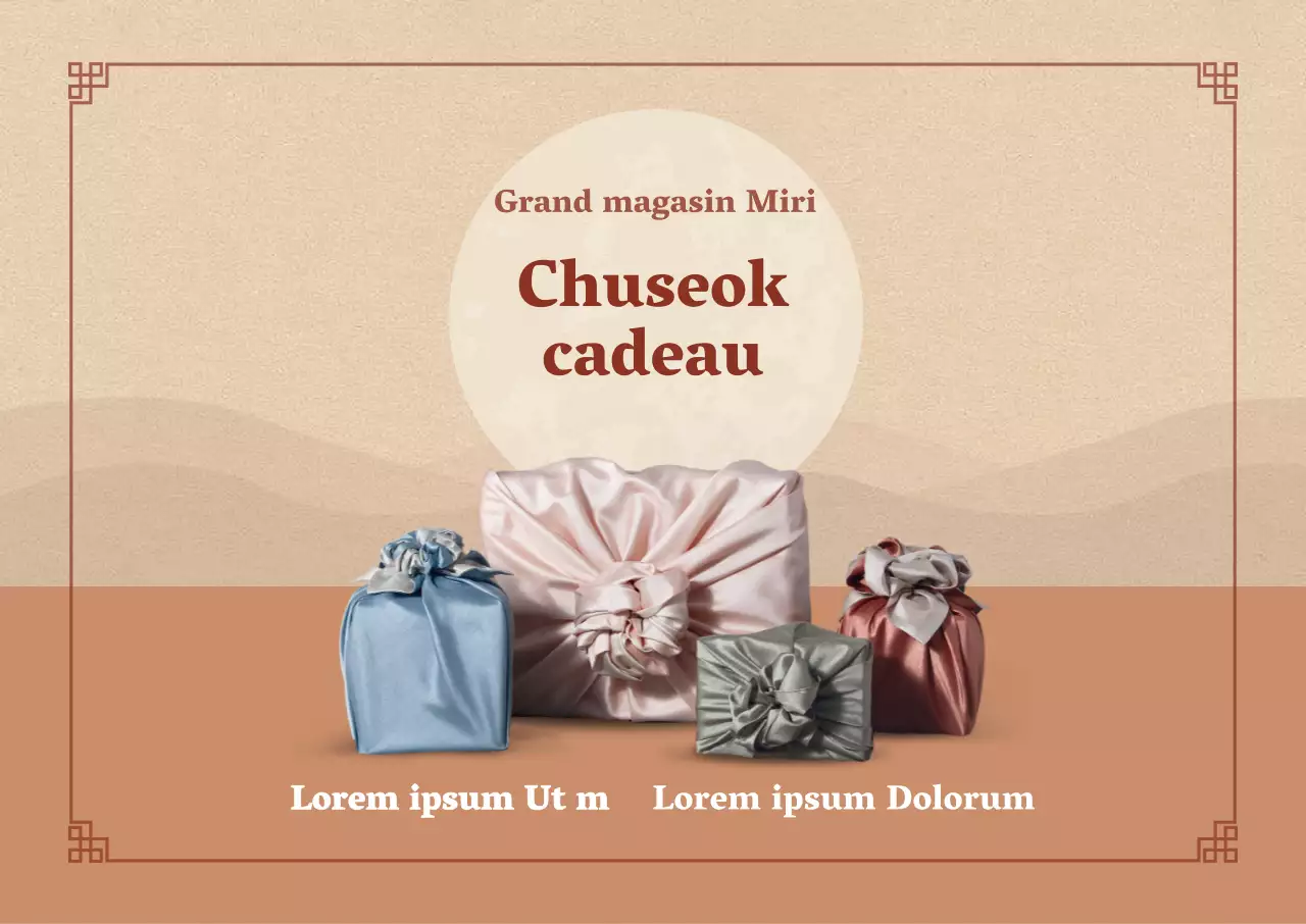 Affiche horizontale de Chuseok dans des tons neutres