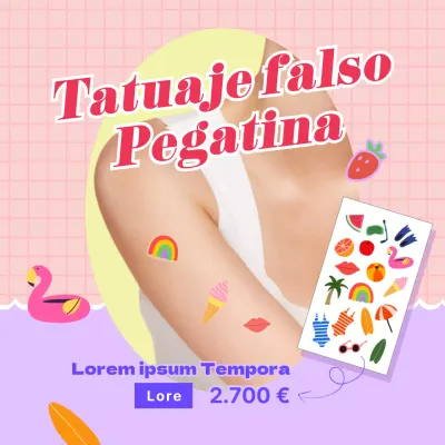 Promoción de adhesivos para tatuajes con un toque navideño rosa