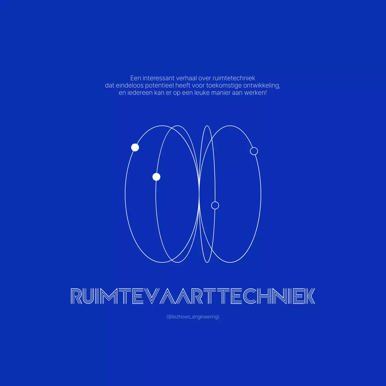 Eenvoudig, strak ingenieursconcept in helder marineblauw en wit