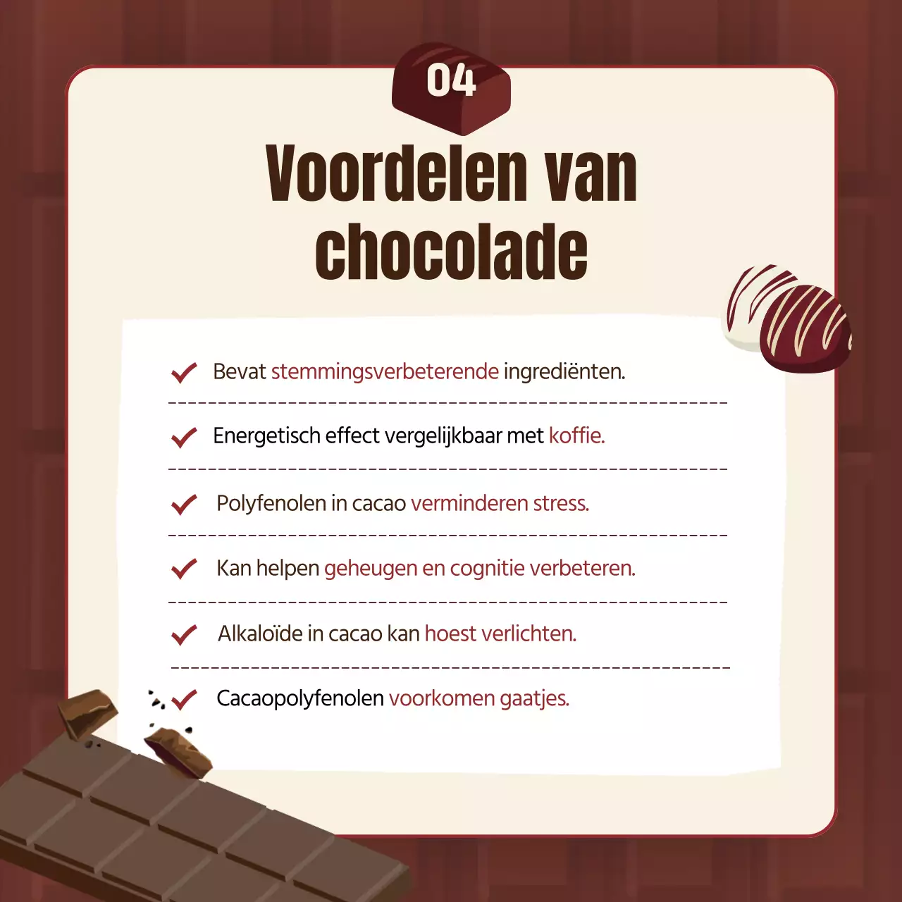 Valentijnsdag TMI in bordeaux en bruin