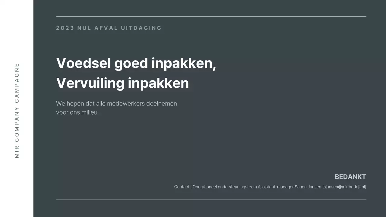 Een pitch presenteren voor een interne milieucampagne in rustgevende groene tinten