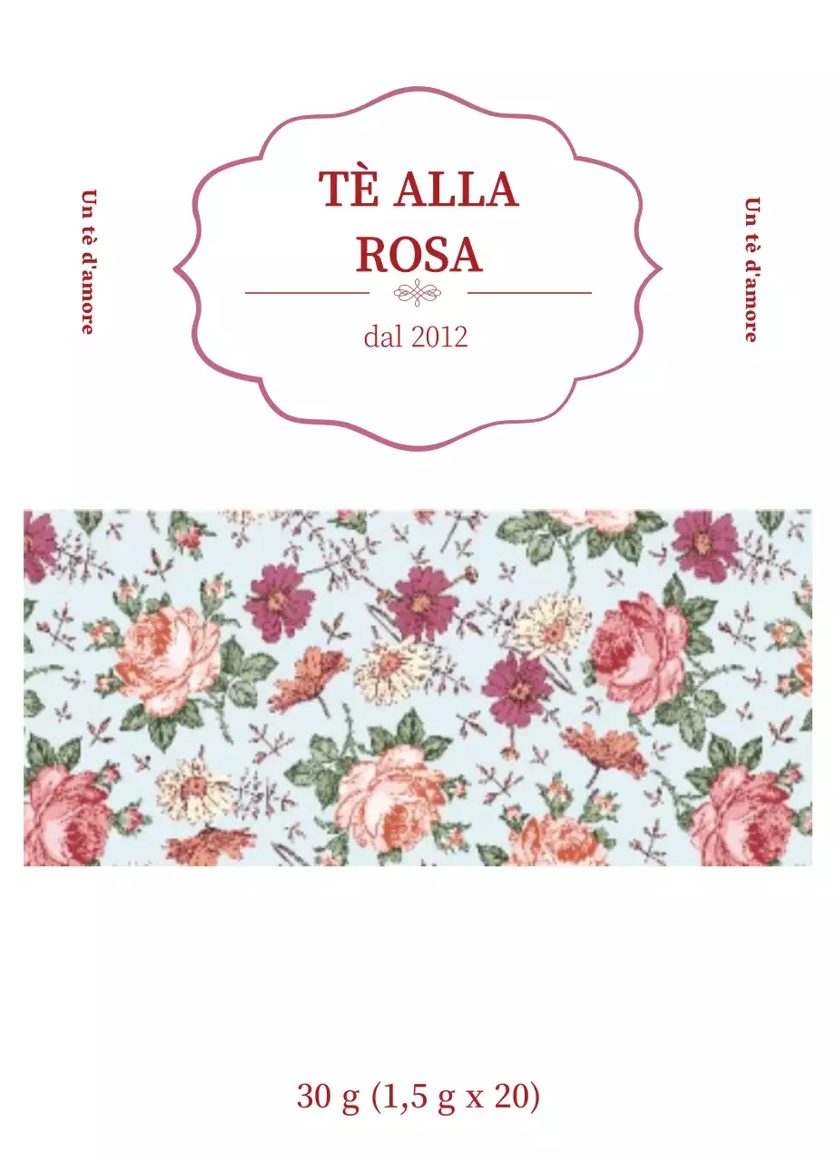 Bustine di tè alla rosa fiore viola e lussuoso