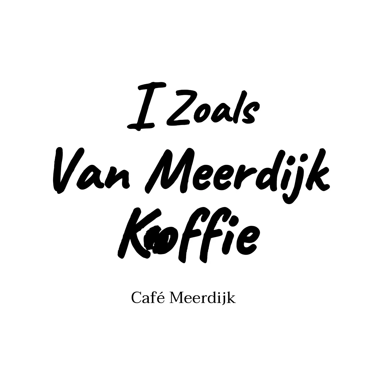 Cafe ontwerp met handgeschreven letters met koffieboon illustratie