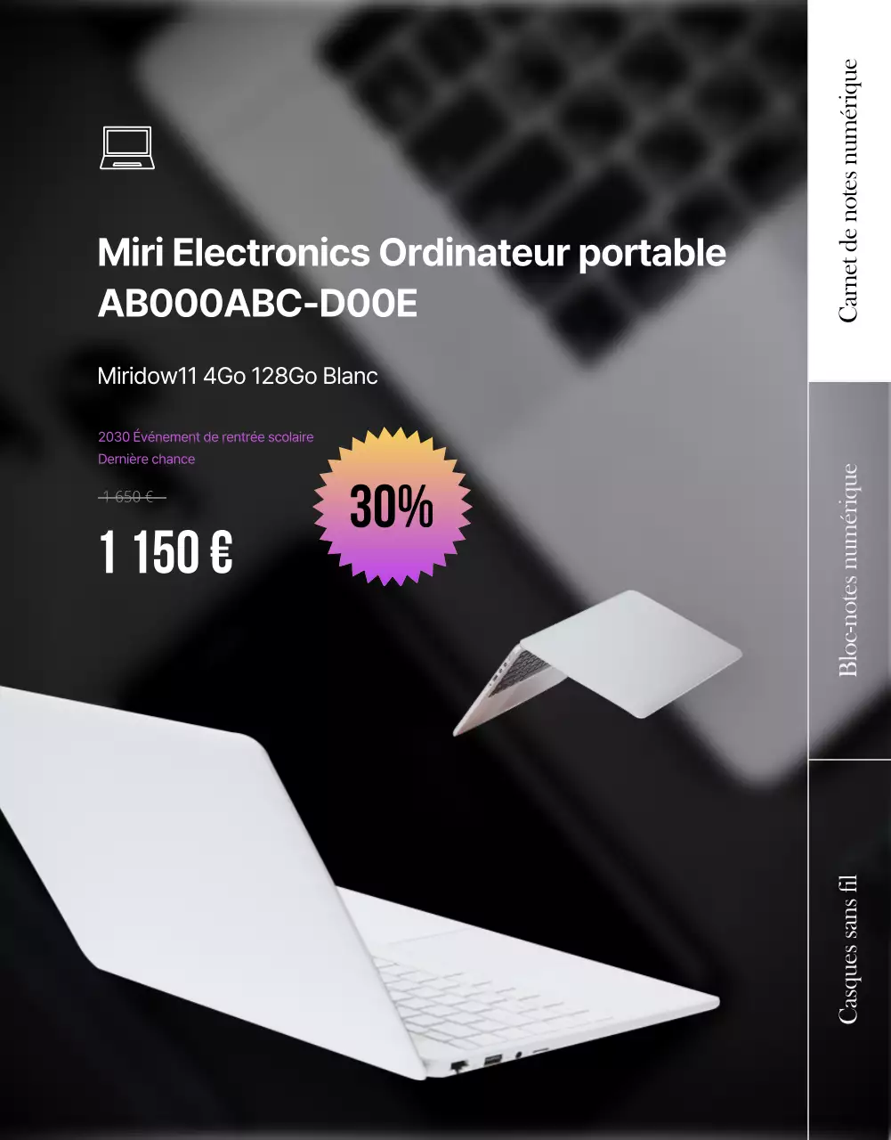 Purple Points Cadeau de rentrée Laptop Pad Digital Gift Deals